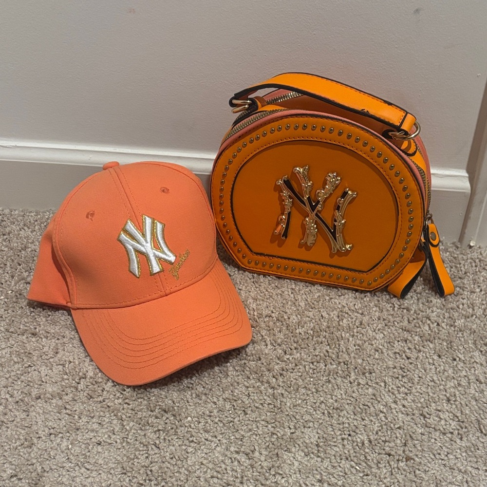 Orange Kids Cap and Bag Set
